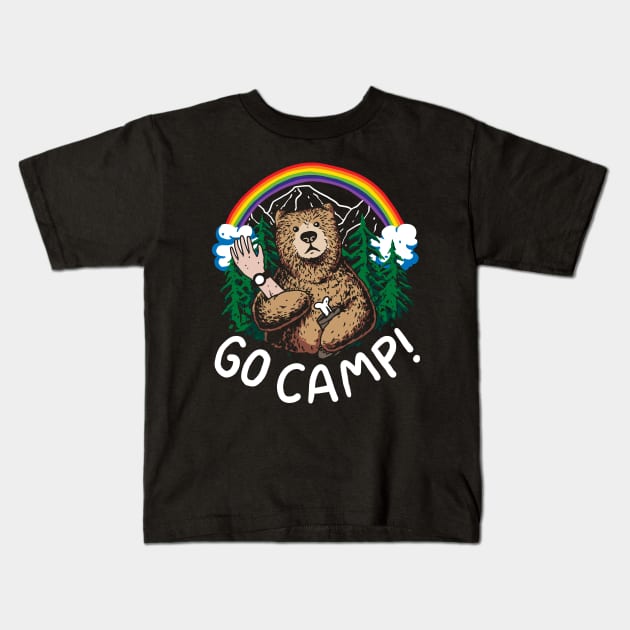 Go camp! Bear Kids T-Shirt by popcornpunk